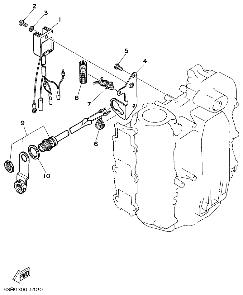 Yamaha 40VMHO, 40VEO, 40YETO ELECTRICAL 3 parts diagram